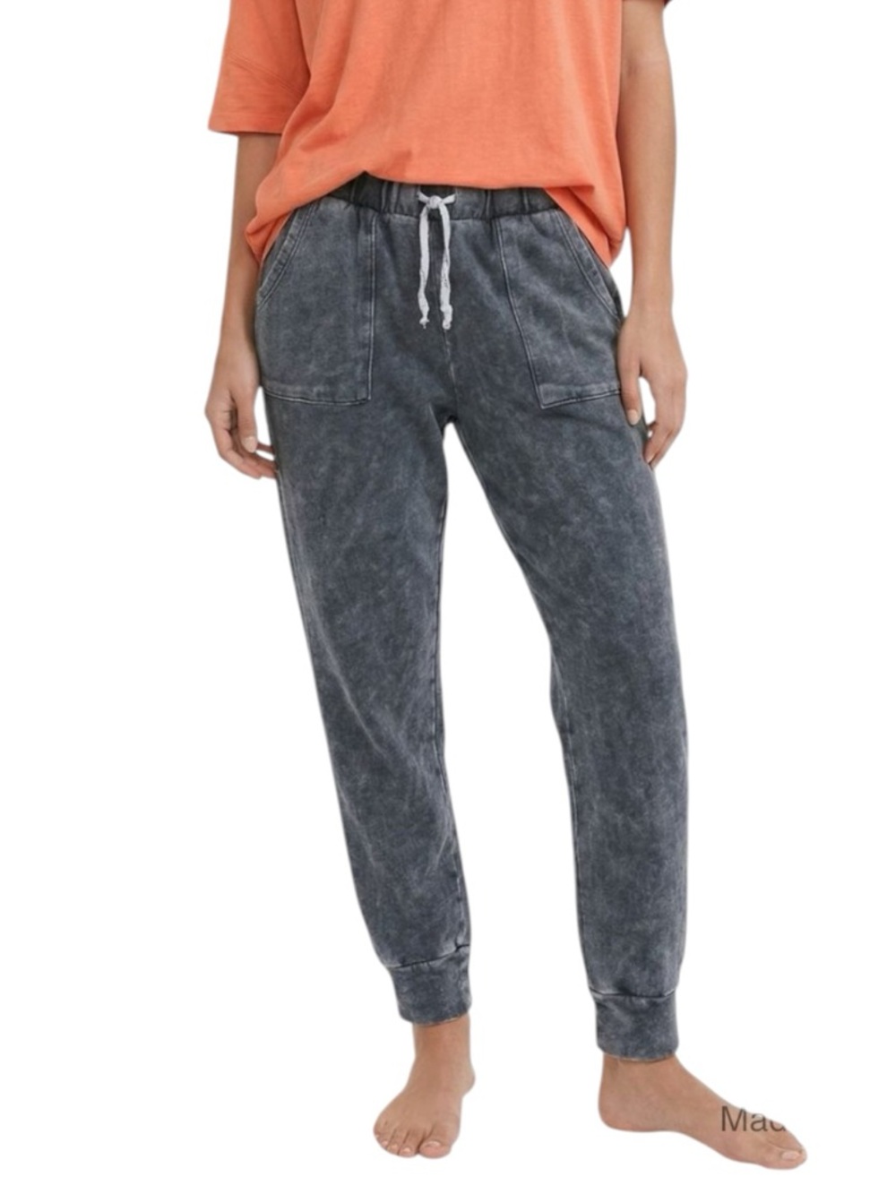 Caution to the Wind M acid washed cotton joggers